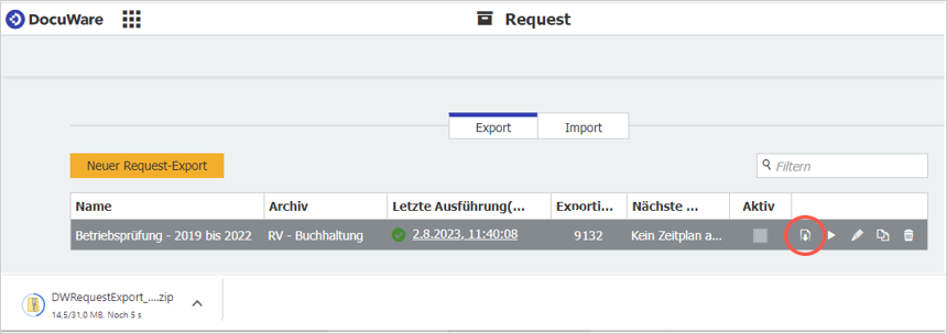 Exportiere Dokumente herunterladen